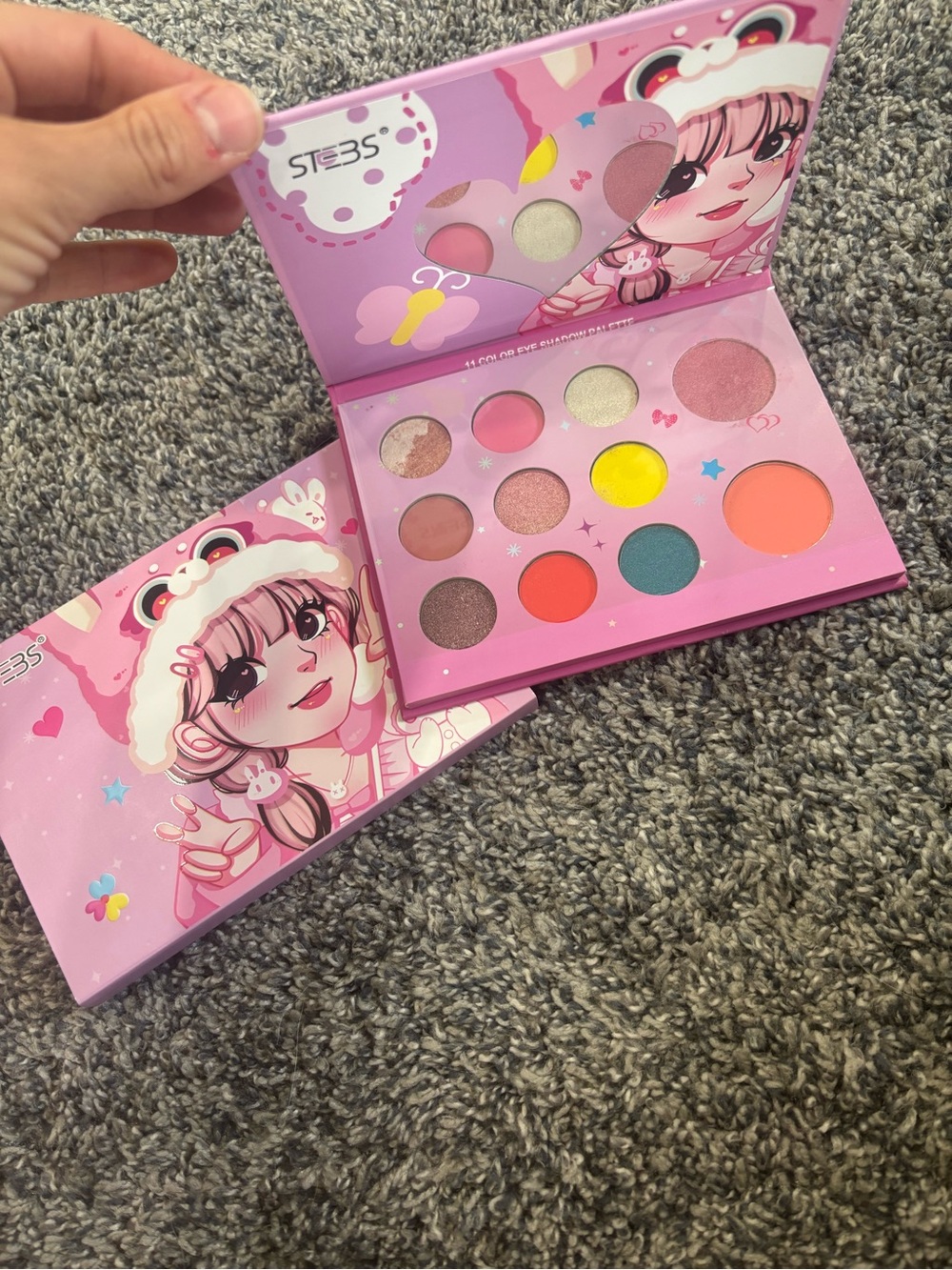 Anime style Pink Multi-Color Eyeshadow & Blush Palette